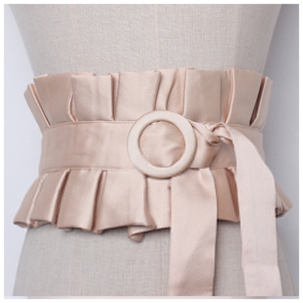 Handmade Pleated Satin Belt - Picture 5 of 10